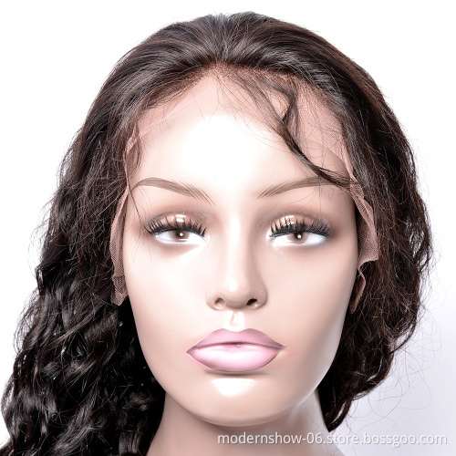 High Feedback Virgin Hair Wigs Vendors Water Wave Full Lace Human Hair Wig